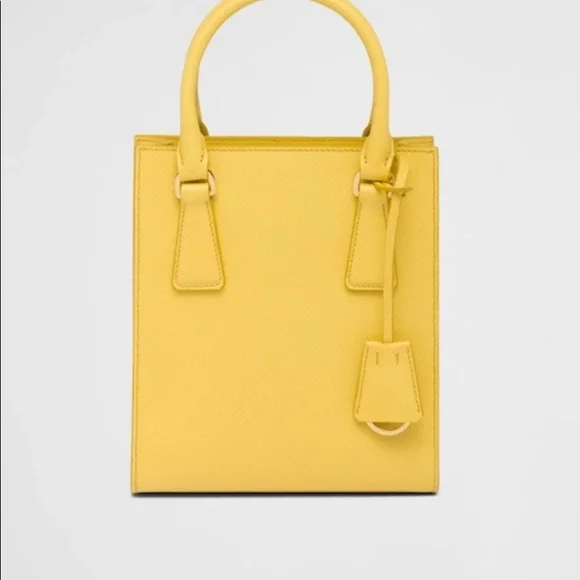 NWT Prada Saffiano Sunny Yellow Mini Tote - Picture 4 of 12